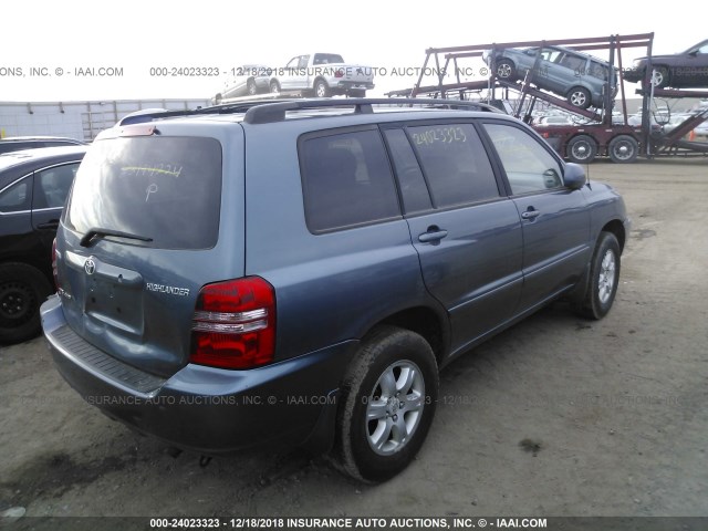 JTEHF21A830112436 - 2003 TOYOTA HIGHLANDER LIMITED BLUE photo 4