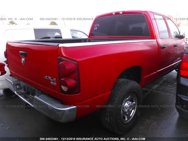 3D7KS28A57G850178 - 2007 DODGE RAM 2500 ST/SLT RED photo 4