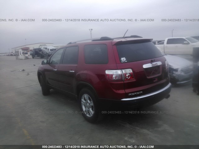 1GKKRPED2CJ122381 - 2012 GMC ACADIA SLE RED photo 3