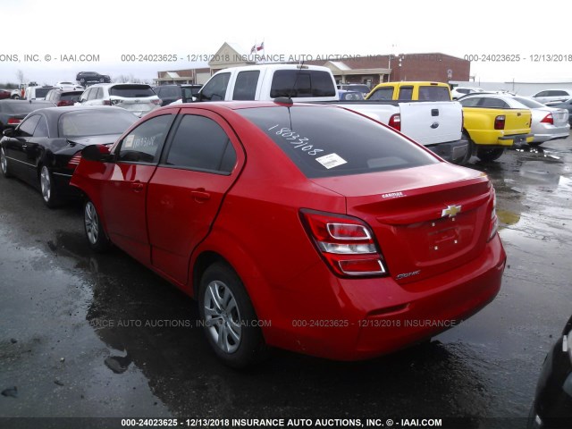 1G1JB5SH3H4141477 - 2017 CHEVROLET SONIC LS 红色 照片 3