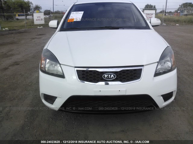 KNADH4A39A6680535 - 2010 KIA RIO LX/SX WHITE photo 6