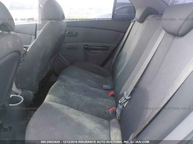 KNADH4A39A6680535 - 2010 KIA RIO LX/SX WHITE photo 8