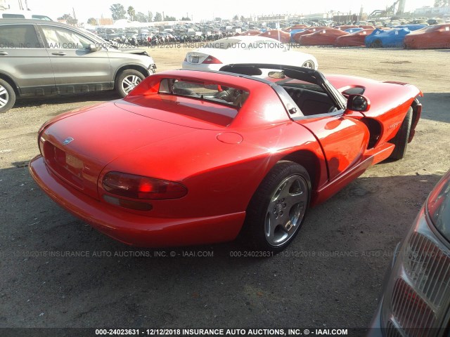 1B3ER65E5YV605389 - 2000 DODGE VIPER RT-10 RED photo 4