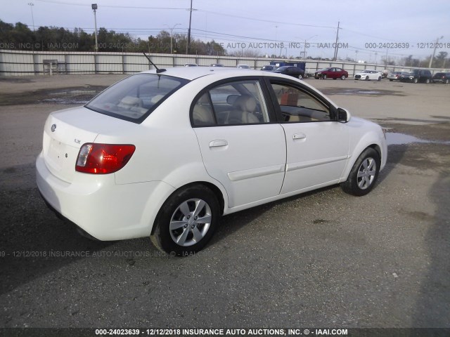 KNADH4A31A6623018 - 2010 KIA RIO LX/SX WHITE photo 4