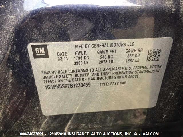 1G1PK5S97B7230459 - 2011 CHEVROLET CRUZE ECO Unknown photo 9