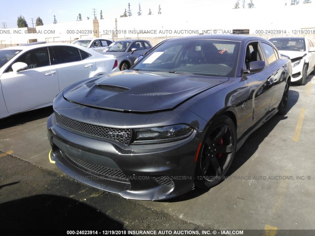 2C3CDXL96JH312006 - 2018 DODGE CHARGER SRT HELLCAT GRAY photo 2