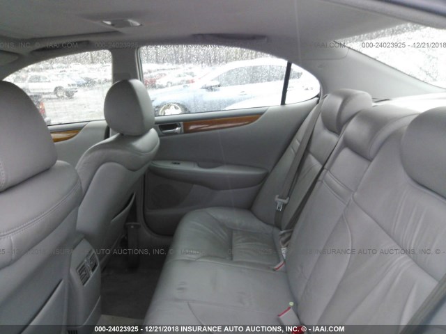 JTHBA30G755128040 - 2005 LEXUS ES 330 SILVER photo 8