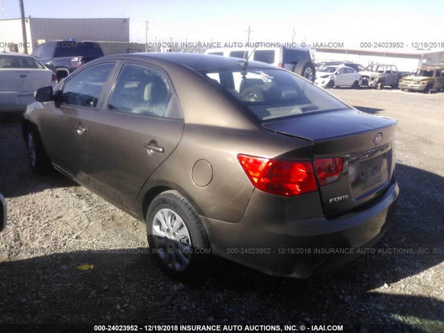 KNAFU4A29D5732476 - 2013 KIA FORTE EX BROWN photo 3