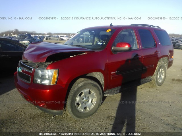 1GNSKBE02ER228471 - 2014 CHEVROLET TAHOE K1500 LT MAROON photo 2