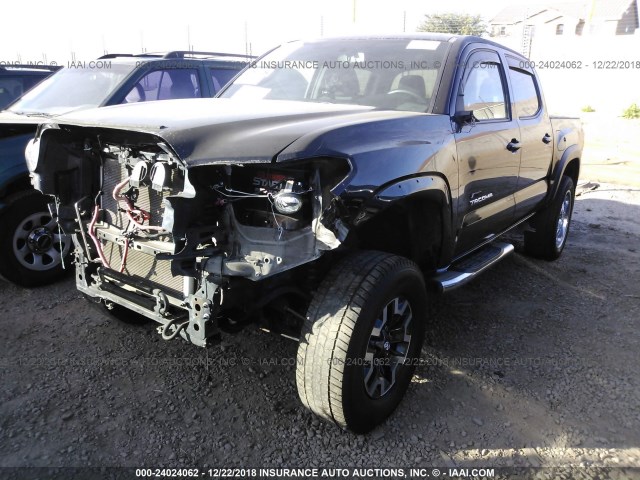 5TFCZ5AN8GX015020 - 2016 TOYOTA TACOMA DBL CAB/SR/SR5/TRD SPT/OR BLACK photo 2