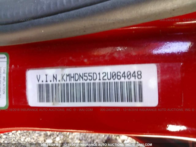 KMHDN55D12U064048 - 2002 HYUNDAI ELANTRA GLS/GT RED photo 9