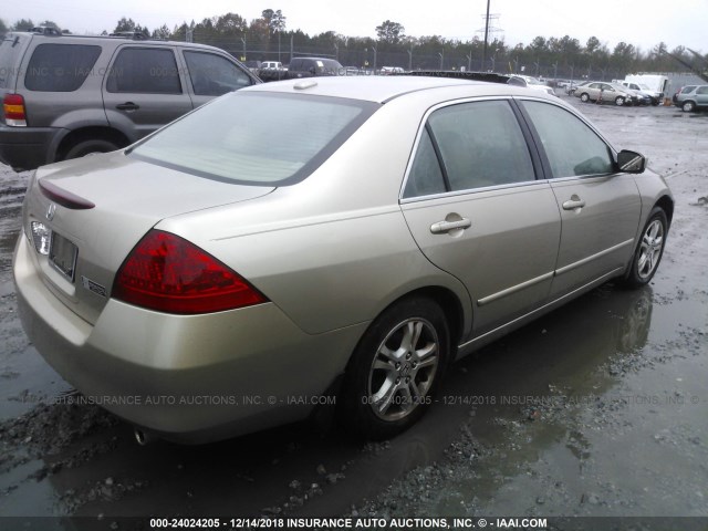 1HGCM56807A188813 - 2007 HONDA ACCORD TAN photo 4