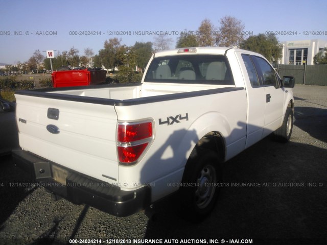 1FTFX1EF0BKD26770 - 2011 FORD F150 SUPER CAB WHITE photo 4