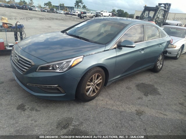 5NPE24AA5FH134769 - 2015 HYUNDAI SONATA ECO BLUE photo 2