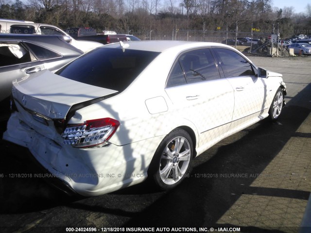 WDDHF8JB8CA595619 - 2012 MERCEDES-BENZ E 350 4MATIC WHITE photo 4