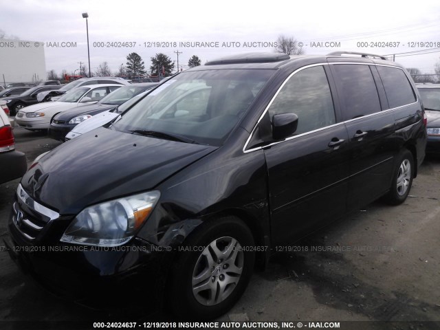 5FNRL38707B100337 - 2007 HONDA ODYSSEY EXL BLACK photo 2