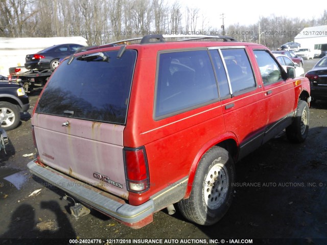 1GKDT13W1R2505808 - 1994 GMC S15 JIMMY RED photo 4