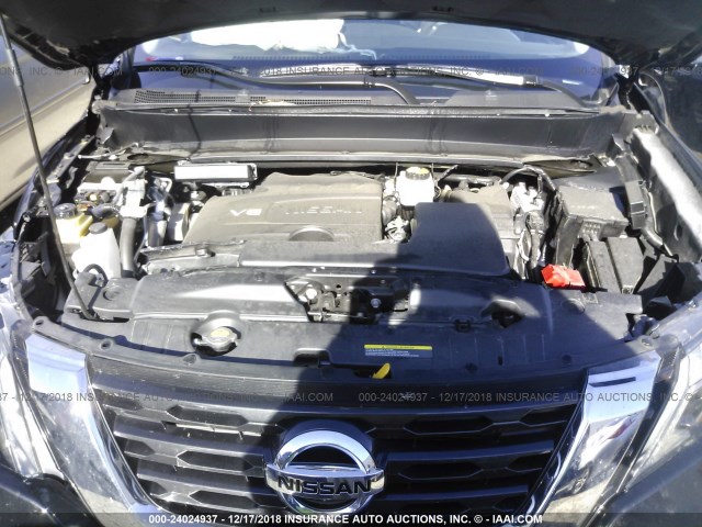 5N1DR2MN6JC618749 - 2018 NISSAN PATHFINDER S/SV/SL/PLATINUM BLACK photo 10