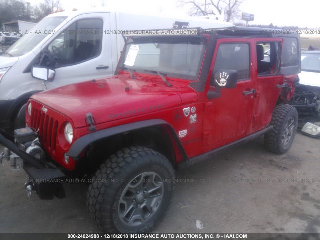 1C4BJWFG3FL724379 - 2015 JEEP WRANGLER UNLIMITE RUBICON RED photo 2