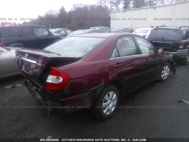 4T1BE32KX4U285987 - 2004 TOYOTA CAMRY LE/XLE/SE MAROON photo 4