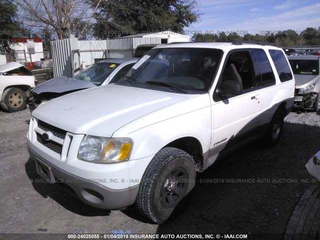 1FMYU60E41UA55322 - 2001 FORD EXPLORER SPORT WHITE photo 2