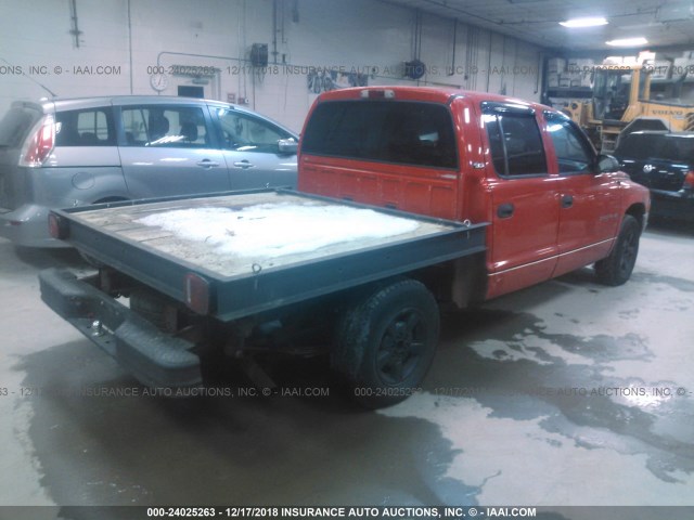 1B7GL2ANX1S144933 - 2001 DODGE DAKOTA QUAD RED photo 4