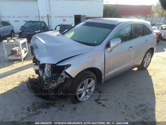 5J8TB3H35EL000655 - 2014 ACURA RDX SILVER photo 2