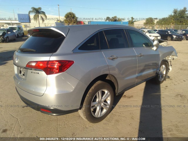 5J8TB3H35EL000655 - 2014 ACURA RDX SILVER photo 4