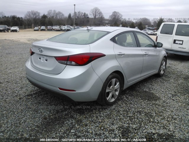 5NPDH4AE0GH670379 - 2016 HYUNDAI ELANTRA SE/SPORT/LIMITED SILVER photo 4