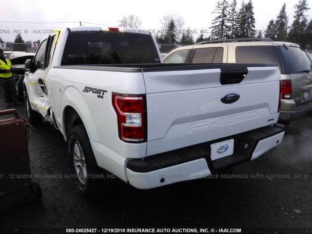 1FTEX1EP1JKE26380 - 2018 FORD F150 SUPER CAB WHITE photo 3