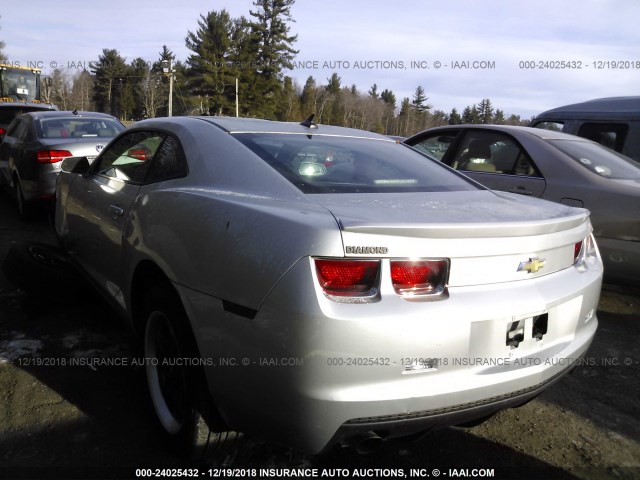 2G1FE1E36C9130971 - 2012 CHEVROLET CAMARO LS SILVER photo 3