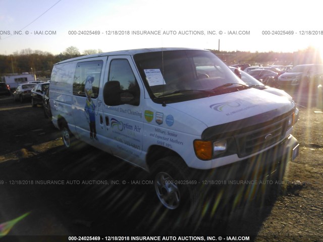 1FTNE14W97DA31312 - 2007 FORD ECONOLINE E150 VAN WHITE photo 1