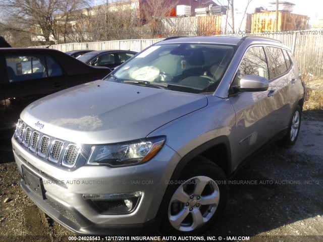 3C4NJCBB7JT502284 - 2018 JEEP COMPASS LATITUDE SILVER photo 2