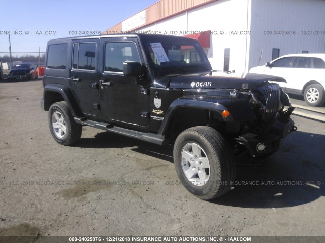 1C4BJWEG4EL122879 - 2014 JEEP WRANGLER UNLIMITE SAHARA BLACK photo 1