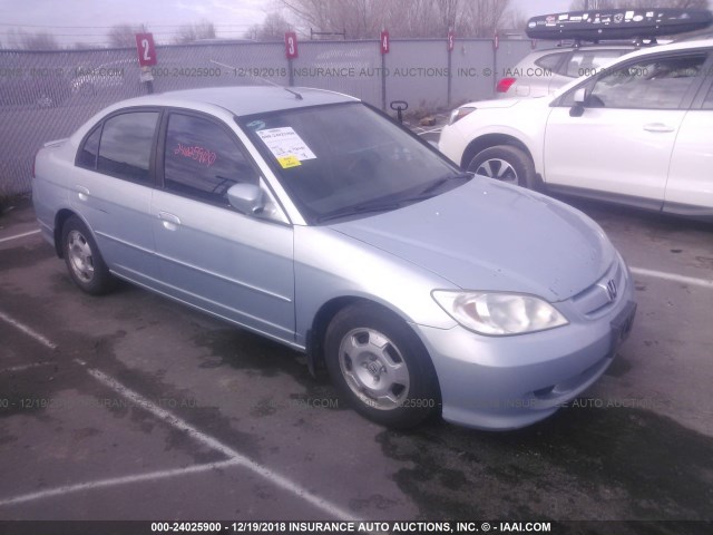 JHMES96604S009743 - 2004 HONDA CIVIC HYBRID BLUE photo 1