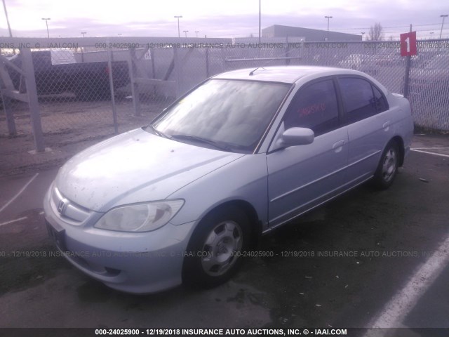 JHMES96604S009743 - 2004 HONDA CIVIC HYBRID BLUE photo 2