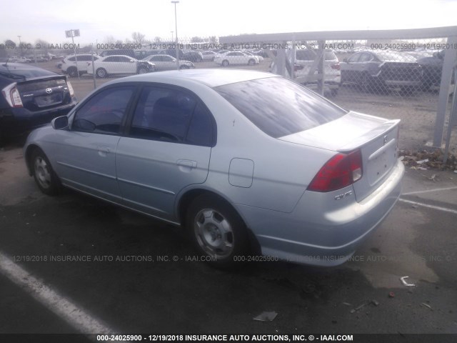 JHMES96604S009743 - 2004 HONDA CIVIC HYBRID BLUE photo 3