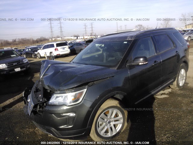 1FM5K8D88JGA83034 - 2018 FORD EXPLORER XLT GRAY photo 2