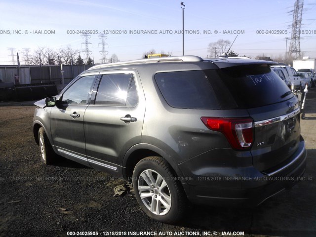 1FM5K8D88JGA83034 - 2018 FORD EXPLORER XLT GRAY photo 3