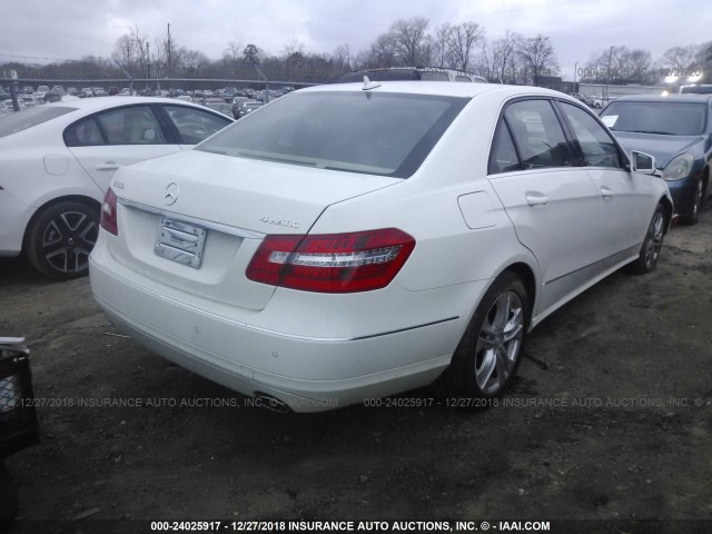 WDDHF8HB3AA097136 - 2010 MERCEDES-BENZ E 350 4MATIC WHITE photo 4