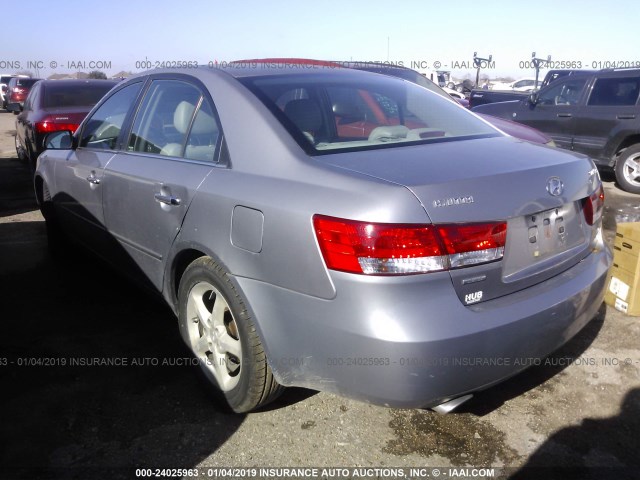 5NPEU46F57H164760 - 2007 HYUNDAI SONATA SE/LIMITED GRAY photo 3