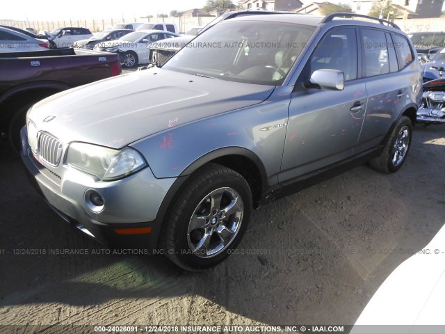 WBXPC93497WF26729 - 2007 BMW X3 3.0SI SILVER photo 2