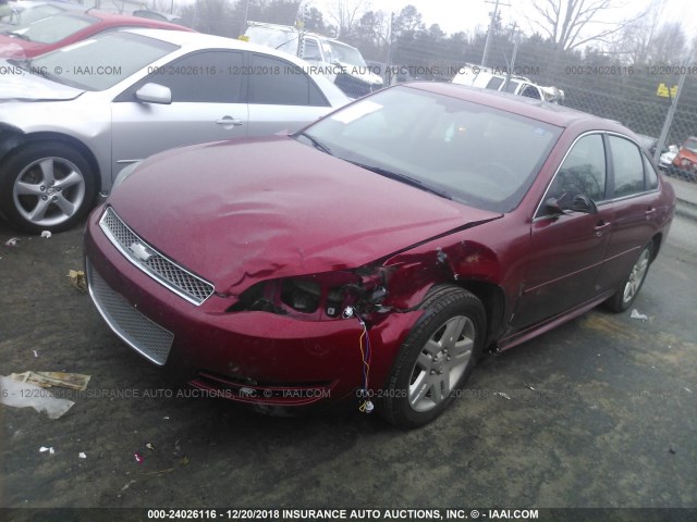 2G1WB5E37E1128714 - 2014 CHEVROLET IMPALA LIMITED LT RED photo 2