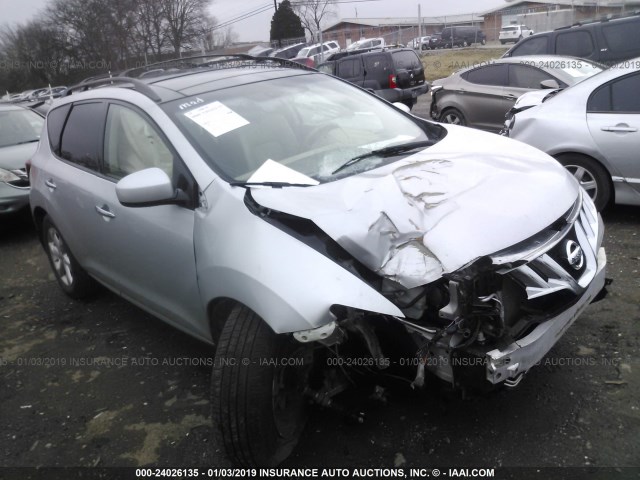 JN8AZ18U79W001071 - 2009 NISSAN MURANO S/SL SILVER photo 1