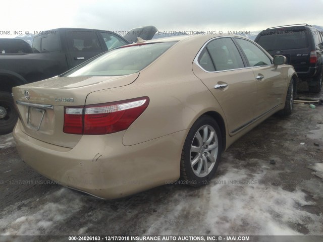 JTHBL46F175047746 - 2007 LEXUS LS 460 GOLD photo 4