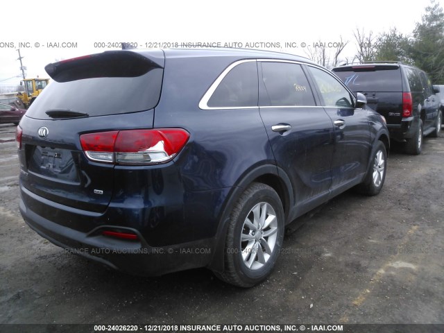 5XYPG4A37GG075308 - 2016 KIA SORENTO LX/L BLUE photo 4