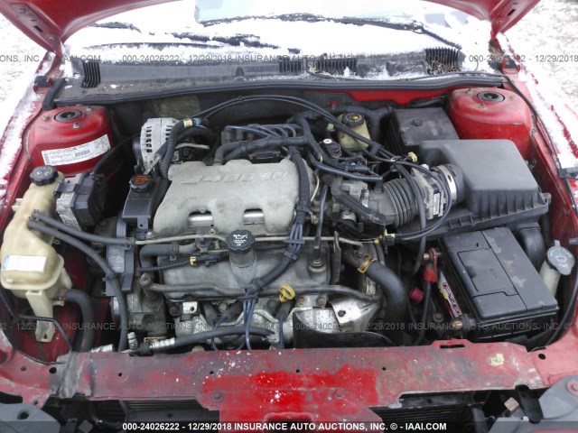 1G2NF52E31M545828 - 2001 PONTIAC GRAND AM SE1 RED photo 10