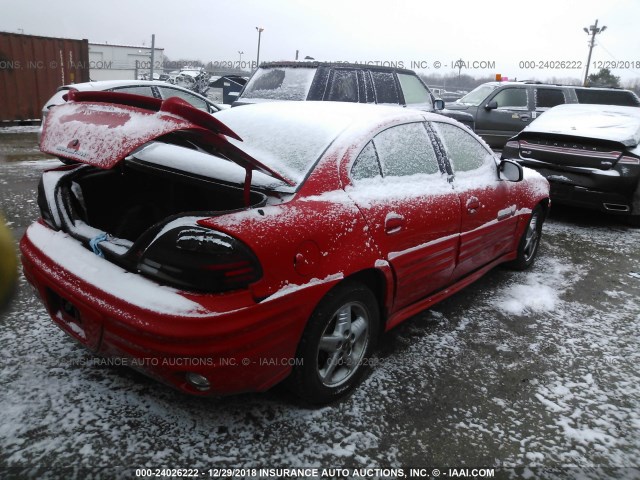 1G2NF52E31M545828 - 2001 PONTIAC GRAND AM SE1 RED photo 4