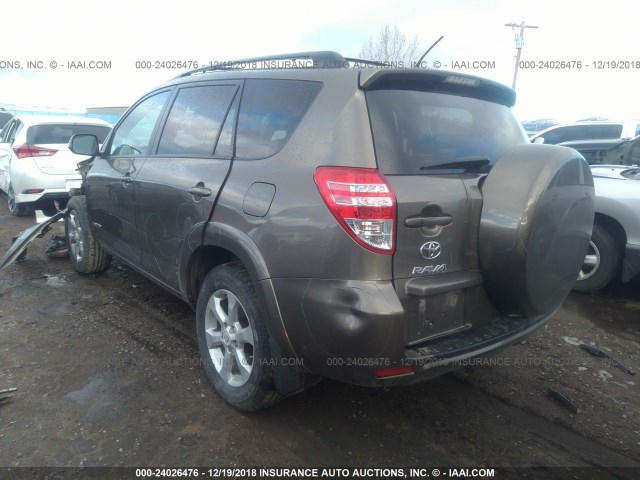 2T3DK4DVXBW037256 - 2011 TOYOTA RAV4 LIMITED BROWN photo 3