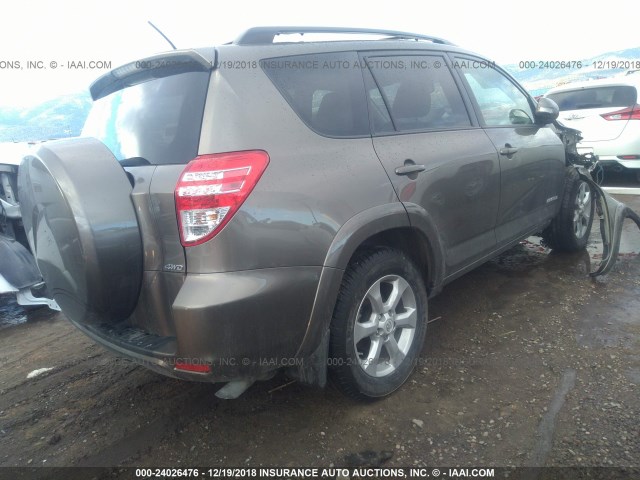 2T3DK4DVXBW037256 - 2011 TOYOTA RAV4 LIMITED BROWN photo 4